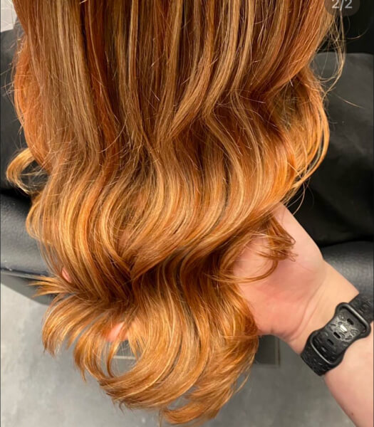 ranje haarkleur, professioneel gekleurd bij Kapsalon Ilona in Staphorst