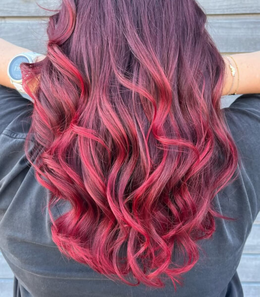 Rood geverfd haar na kleuring bij Kapsalon Ilona in Staphorst